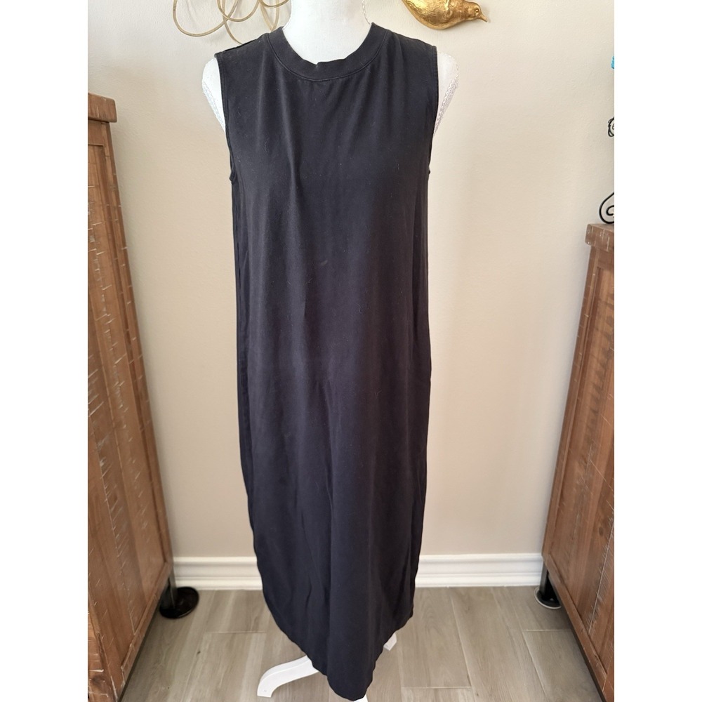 Everlane Black Sleeveless Weekend Tank Dress Midi Minimalist Basicβ Size S